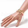5Pcs 5 Style Handmade Polymer Clay Stretch & Brass Beaded & Alloy Link Chain Bracelets Set BJEW-SZ0001-66A-4
