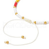 Adjustable Glass Seed Round Beaded Braided Bracelets BJEW-MZ00187-02-4