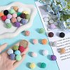 SUNNYCLUE 40Pcs 20 Colors Organic Wool Fabric Beads FIND-SC0009-18-3