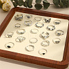 21Pcs Alloy Enamel with Plastic Pearl Finger Rings Sets FS-WG05D6A-01-3