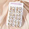 304 Stainless Steel Polishing Effect Hoop Earrings EJEW-M001-38G-2