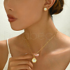 Stainless Steel Rhinestones Hexagon Pendant Necklaces & Stud Earring Sets for Women GG1852-3