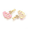 Brass Micro Pave Cubic Zirconia Enamel Pendants KK-L231-06G-01-2