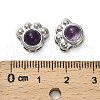 Brass Pave Natural Amethyst Multi-Strand Links KK-D366-01P-I-3