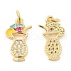 Brass with Cubic Zirconia Enamel Pendants X-KK-K343-06G-1