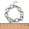 304 Stainless Steel Oval Link Chain Bracelets for Women BJEW-R021-09P-5