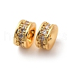 Brass Micro Pave Cubic Zirconia Beads KK-F898-09G-2