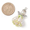 Pearlized Glass Pearl Beads  Pendants PALLOY-MZ00487-3