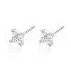 S925 Sterling Silver Clover Stud Earrings KD5914-2-1