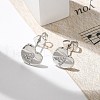 Rack Plating Brass Micro Pave Clear Cubic Zirconia Stud Earrings EJEW-K299-01P-2