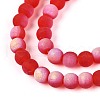 Frosted Transparent Glass Beads Strands GLAA-T032-T4mm-MBB09-3