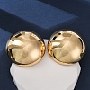 Brass Half Round Stud Earrings EJEW-Z125-01G-2