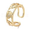 Rack Plating Brass Pave Clear Cubic Zirconia OPen Cuff Rings RJEW-M172-17G-1