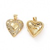 Brass Micro Pave Clear Cubic Zirconia Pendants ZIRC-F135-14G-1