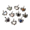 Natural & Synthetic Mixed Gemstone Heart Pendants KK-K331-01AS-2