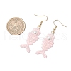 Fishbone Glass Seed Beads Dangle Earrings EJEW-MZ00439-01-3