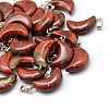 Moon Natural Red Rainbow Jasper Pendants G-Q369-12-1