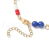 Independence Day Natural Dyed Yellow Jade Gemstone Round Beads & Glass Seed Beads Bracelets BJEW-MZ00180-02-4
