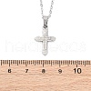 Cross 304 Stainless Steel Pendant Necklaces NJEW-H059-10P-5