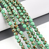 Synthetic Gold Line Turquoise Beads Strands G-A255-A03-04B-1