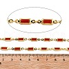 Brass Glass Rectangle Link Chains CHC-R001-01G-03-2