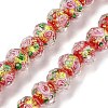 Handmade Foil Lampwork Beads Strands FOIL-S136-001E-1