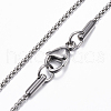 Non-Tarnish 304 Stainless Steel Box Chain Necklace for Men Women NJEW-E087-03P-B-2