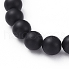 Natural Black Agate(Dyed) Beads Stretch Bracelets BJEW-JB04801-02-3