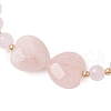 Natural Rose Quartz Beaded Stretch Bracelets for Women BJEW-TA00622-3