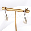 Teardrop Brass Imitation Pearl Dangle Stud Earrings RB9302-2