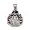 Brass Micro Pave Cubic Zirconia Pendants KK-A260-07A-P-1