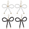 Bowknot Glass Beads Dangle Earrings for Women EJEW-JE06077-1