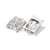 Brass Micro Pave Clear Cubic Zirconia Pendants KK-G491-19P-2