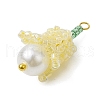 Seed Beads Beaded Charms PALLOY-MZ00363-03-3