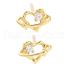 925 Sterling Silver Micro Pave Clear Cubic Zirconia Stud Earrings for Women EJEW-F342-04G-1