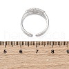 925 Sterling Silver Cuff Rings for Women RJEW-U046-02P-3