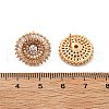 Flat Round Brass Micro Pave Clear Cubic Zirconia Stud Earrings for Women EJEW-G428-13G-5