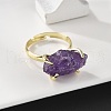 Natural Amethyst Finger Rings RJEW-B122-01G-02-3