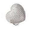 Brass Micro Pave Cubic Zirconia Adjustable Open Cuff Rings for Women RJEW-A072-02P-2