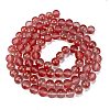 Frosted Transparent Glass Bead Strands GLAA-P065-10mm-06-5