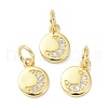 Brass Micro Pave Cubic Zirconia Charms ZIRC-C022-23G-2