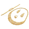 Infinity Alloy Crystal Rhinestone Necklaces & Stud Earrings & Bracelets & Rings Sets FS-WG89C78-01-5