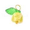Flower Shape Synthetic Shell Charms PALLOY-JF03862-03-2
