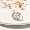 Flower Natural Pearl Adjustable Rings RJEW-P113-19G-2