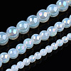 Electroplate Imitation Jade Glass Beads Strands GLAA-T032-J4mm-AB02-4