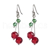 Cherry Glass Dangle Earrings EJEW-JE06345-1