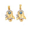 Brass Resin Pendants KK-V009-03G-1