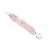 3Pcs 3 Styles Electroplated Natural Quartz Crystal Pointed Copper Wire Wrapped Pendants PALLOY-JF03767-05-2