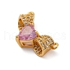 Brass Micro Pave Cubic Zirconia Pendants KK-V009-25G-2