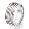 201 Stainless Steel Grooved Finger Ring Settings STAS-WH0047-08S-2